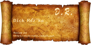 Dick Réka névjegykártya